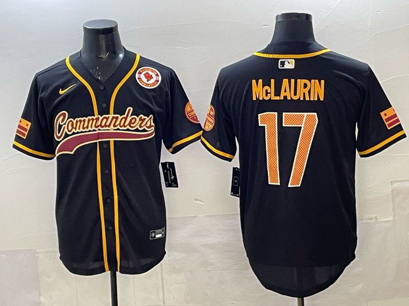 Men 2025 Nike Washington Commanders #17 Mclaurin Black 3th generation Joint Name Limited NFL Jersey 007->washington commanders->NFL Jersey
